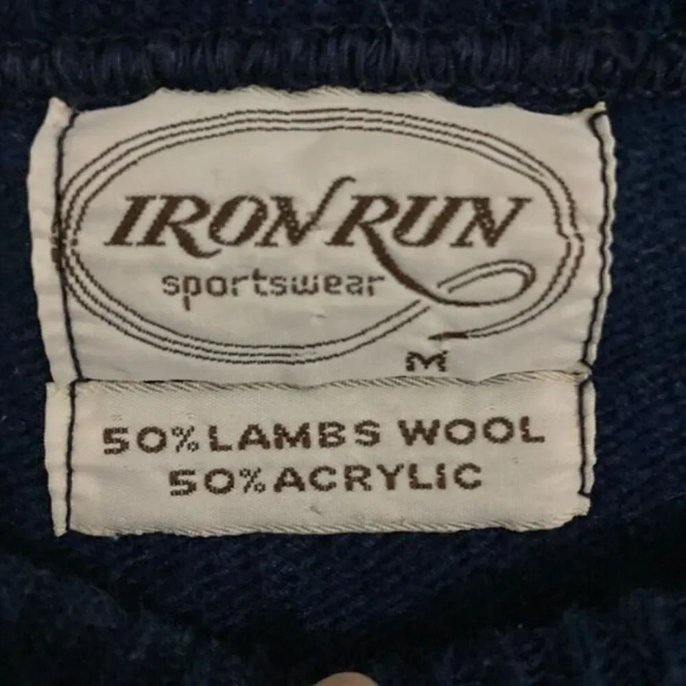 Vtg Iron Run Wool Blend Sweater Mens M Elbow Patches Pullover V Neck‎ Preppy